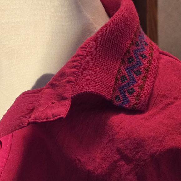 BonWorth Fuchsia Pullover Blouse Women’s L/XL – Purple Embroidery Collar & Hem - Picture 4 of 12